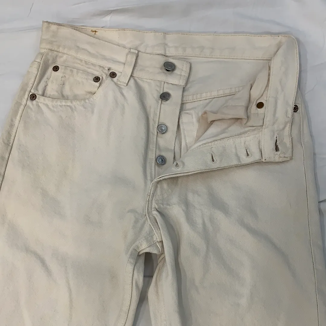 Vintage Levi’s 501 Cream Denim Jeans - W28