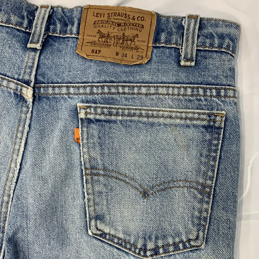 Vintage Levi’s 517 Orange Tab Blue Jeans - W34