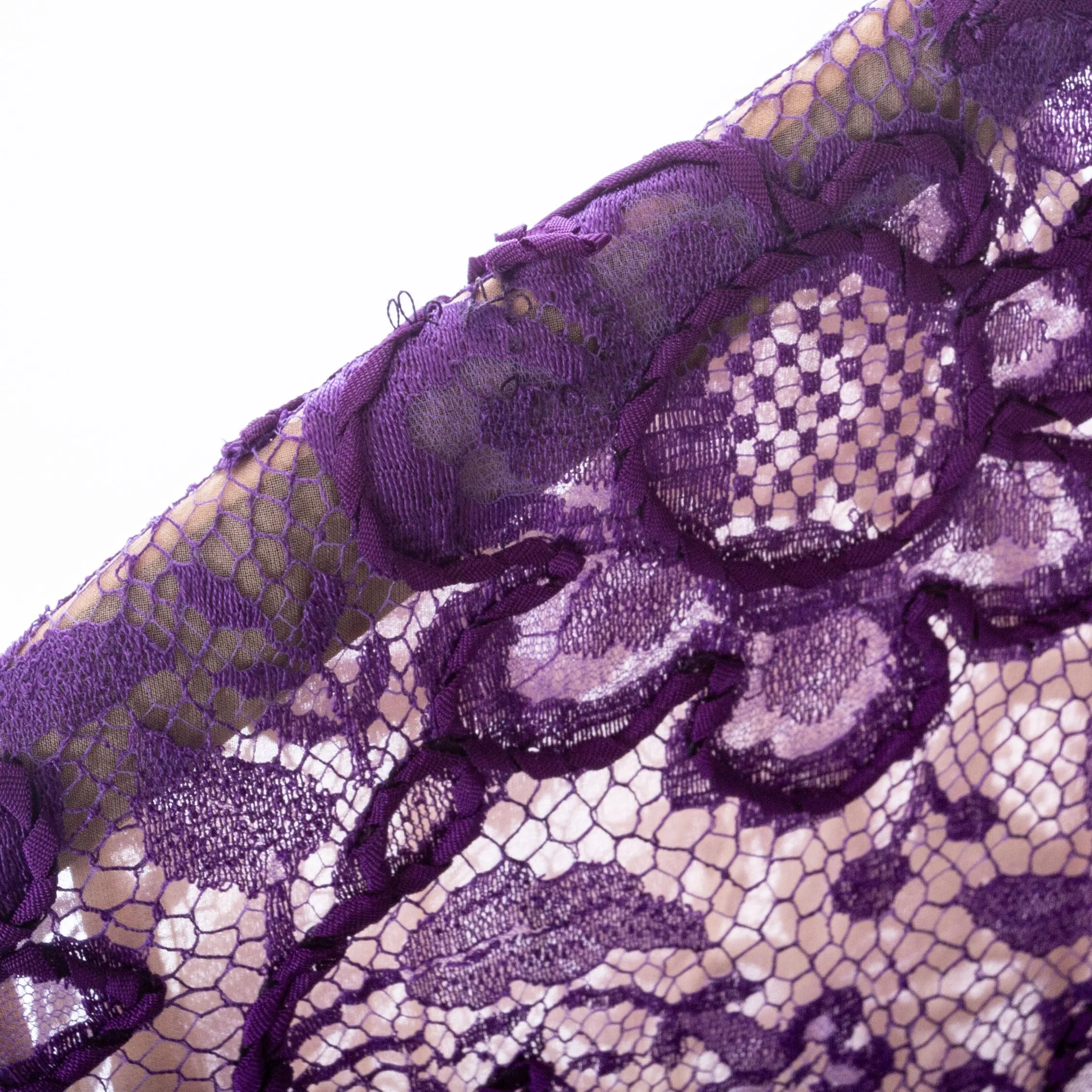 Vintage Purple and Black Lace Bow Dress