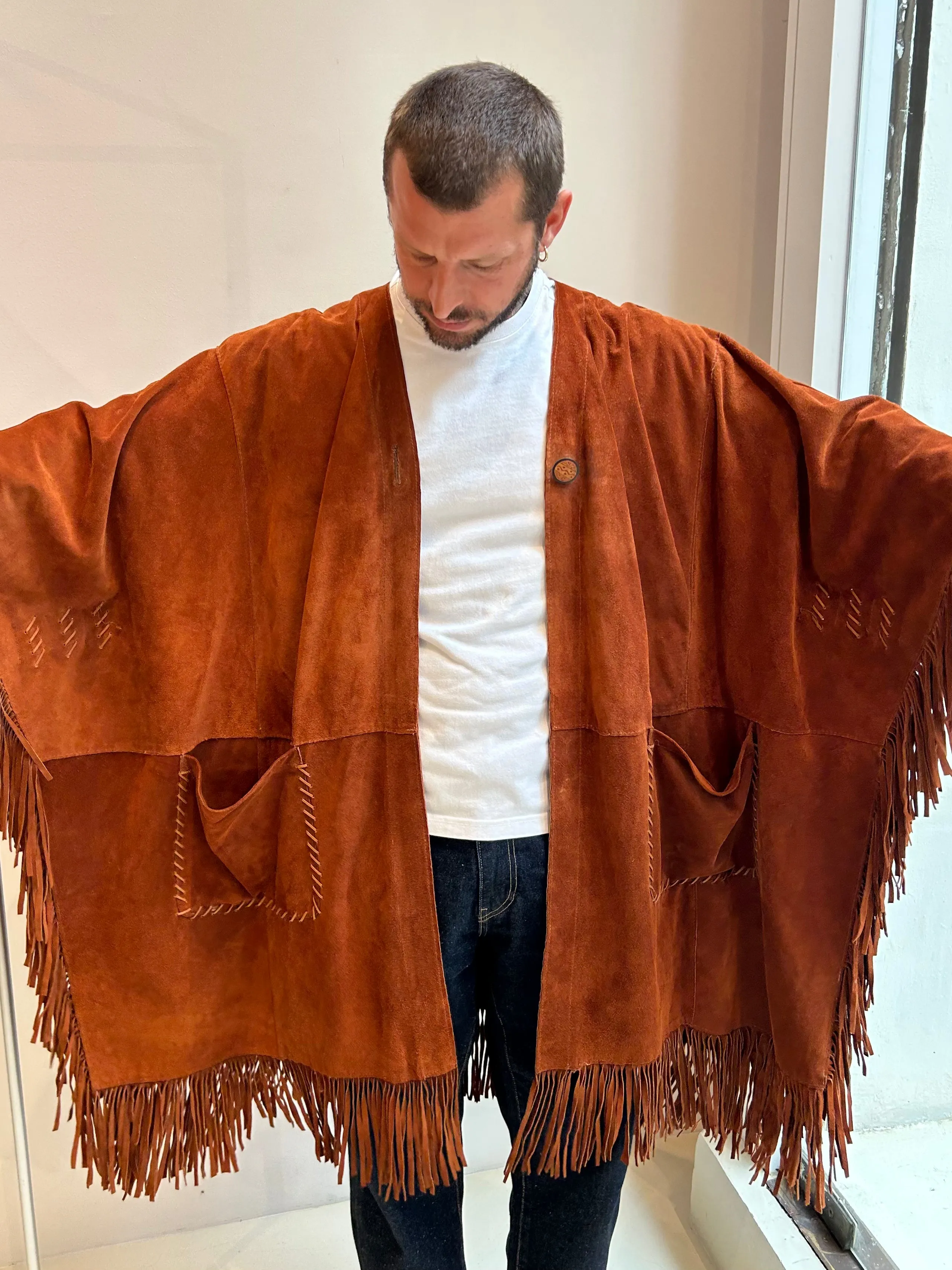 Vintage Suede Poncho