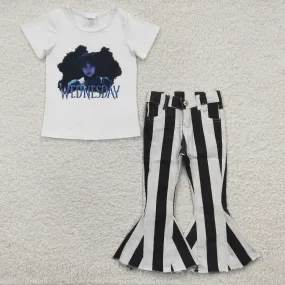 Wednesday t-shirts striped jeans set GSPO0534