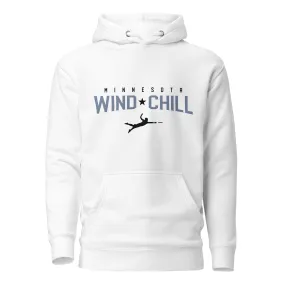 Wind Chill White Wordmark Layout Hooded Sweatshirt