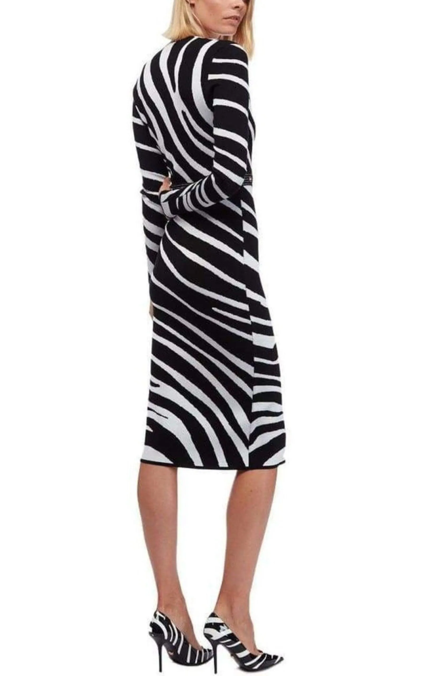 Zebra Print Sweater Dress